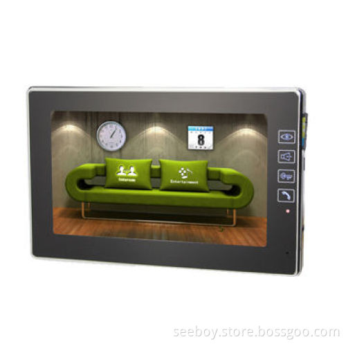 Wired Video Doorphone with Touch Screen Indoor Monitor, Intercom System, Sized 195 x 125 x 20mm